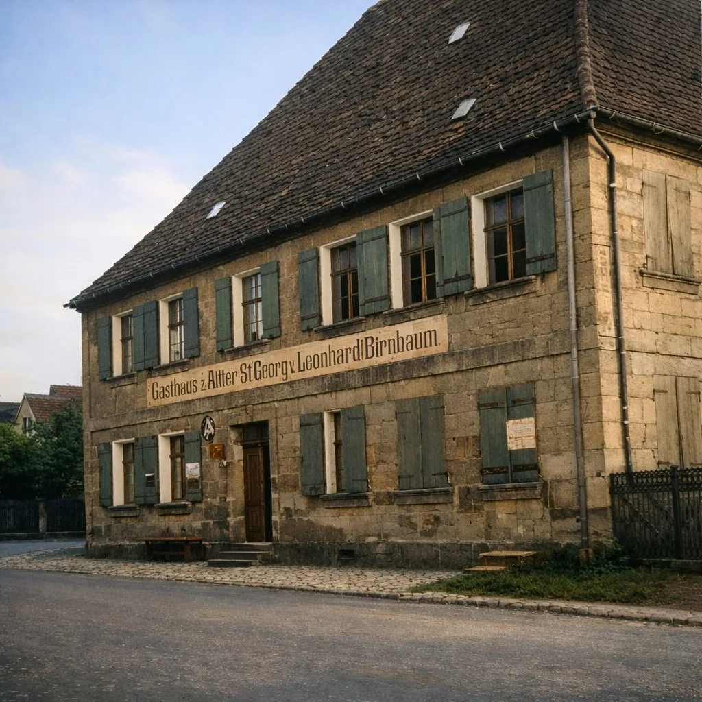 Historische Fassade des Gasthauses Ritter St. Georg von Leonhard Birnbaum